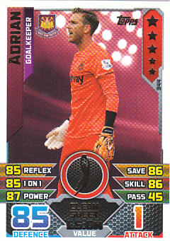 Adrian CS West Ham United 2015/16 Topps Match Attax #344